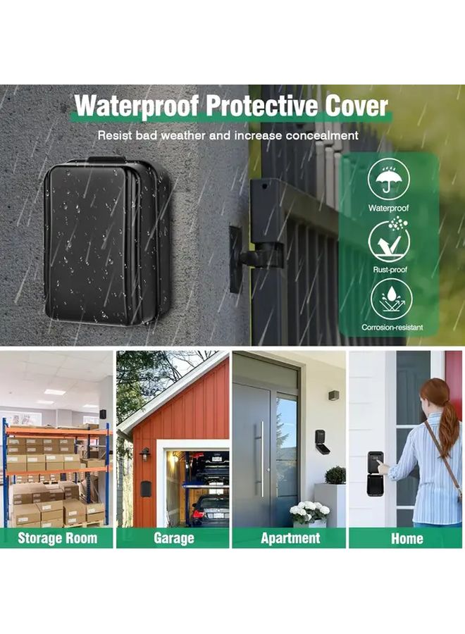 Black Key Lock Box with 4 Digit Code Large Capacity Secure Key Hider for Car Home Doorway - Image 2